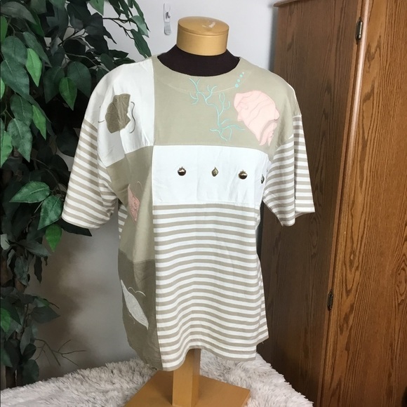 Regent - Sutton LLC short sleeve XL sea shell top - Picture 1 of 11